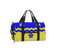 Bolsa deportiva de lona con diseño de bandera del Príncipe George para fin de semana con compartimento para zapatos
