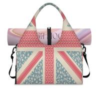 Bolsa deportiva de lona con diseño de bandera del Reino Unido para mujeres y hombres, bolsa de fin de semana con compartimento para zapatos, bolsa de hombro para yoga, gimnasio, viajes, color, L,