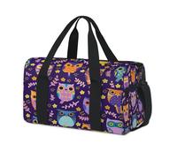 Bolsa deportiva de lona con diseño de búhos, para fin de semana, para viajes, gimnasio, para niños, niñas, mujeres, hombres