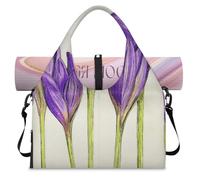 Bolsa deportiva de lona con diseño de flores de cocodrilo para mujeres y hombres, bolsa de fin de semana con compartimento para zapatos, bolsa de hombro para yoga, gimnasio, viajes, color, L,