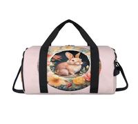 Bolsa deportiva de lona con diseño de flores y huevos de Pascua con compartimento para zapatos, bolsas de fin de semana, viajes, gimnasio, organizador de equipaje para mujeres, hombres, niños y niñas