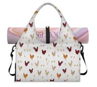 Bolsa deportiva de lona con diseño de gallo para mujeres y hombres, bolsa de viaje con compartimento para zapatos, bolsa de hombro para yoga, gimnasio, viajes, color, L, Organizador de bolsas