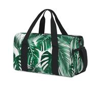 Bolsa deportiva de lona con diseño de hojas de palmera tropical, para fin de semana, para la noche, para viajes, gimnasio, para niños, niñas y hombres