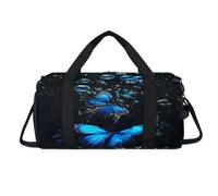 Bolsa deportiva de lona con diseño de mariposas y burbujas con compartimento para zapatos, bolsa de fin de semana, viajes, gimnasio, organizador de equipaje para mujeres, hombres, niños y niñas