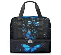 Bolsa deportiva de lona con diseño de mariposas y burbujas para mujeres, hombres, niños y niñas, 21 L, para fin de semana, para viajes, gimnasio, yoga, color, Big, Organizador de bolsas
