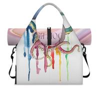 Bolsa deportiva de lona con diseño de pulpo arcoíris para mujeres y hombres, bolsa de fin de semana con compartimento para zapatos, bolsa de hombro para yoga, gimnasio, viajes, color, L, Organizador