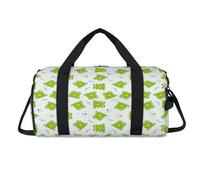 Bolsa deportiva de lona con diseño de rana y mariposas con compartimento para zapatos, rana de animales, bolsas de fin de semana, viajes, gimnasio, organizador de equipaje para mujeres, hombres, niños