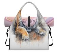 Bolsa deportiva de lona con diseño de tigre de animales de acuarela para mujeres y hombres, bolsa de fin de semana con compartimento para zapatos, bolsa de hombro para yoga, gimnasio, viajes, color,