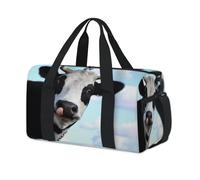 Bolsa deportiva de lona con diseño de vacas, animales, vacas, fin de semana, para la noche, informal, viajes, gimnasio, para niños, niñas, niños, mujeres y hombres