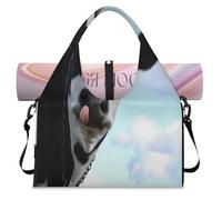 Bolsa deportiva de lona con diseño de vacas para mujeres y hombres, animales, vacas, fin de semana, bolsa de noche con compartimento para zapatos, bolsa de hombro para yoga, gimnasio, viajes, color,