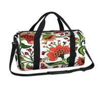 Bolsa deportiva de lona con estampado de flores de cachemira, tribus, para fin de semana, para pasar la noche, para viajes, gimnasio, equipaje, para niños, niñas, niños, mujeres y hombres
