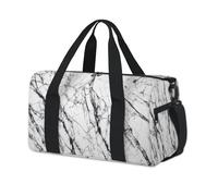 Bolsa deportiva de lona con textura de mármol blanco, para fin de semana, para la noche, informal, viajes, gimnasio, para niños, niñas, niños, mujeres y hombres