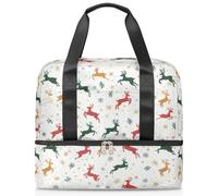 Bolsa deportiva de lona deportiva con diseño de ciervo de alce y copo de nieve para mujeres, hombres, niños y niñas, 21 L, para fin de semana, para viajes, gimnasio, yoga, color, Big, Organizador de
