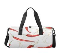 Bolsa deportiva de lona ligera para gimnasio, con diseño de acuarela y chile para el hombro, bolsa de viaje para hombres y mujeres (chile pimienta), Chile acuarela, 17.6(L) x 9(W) x 9(H) inch