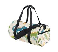 Bolsa deportiva de lona para gimnasio, viajes, bolsa de equipaje, bonito cocodrilo y hojas para fin de semana, deportes, vacaciones, baile, multicolor