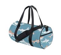 Bolsa deportiva de lona para gimnasio, viajes, bolsa de equipaje, diseño de tiburones a rayas, para fin de semana, deportes, vacaciones, baile, multicolor