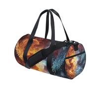 Bolsa deportiva de lona para gimnasio, viajes, equipaje, fénix de fuego, pareja, para fin de semana, deportes, vacaciones, baile