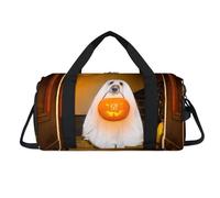 Bolsa deportiva de lona para Halloween, diseño de calabaza, con compartimento para zapatos, para perros, para fin de semana, viajes, gimnasio, organizador de equipaje, para mujeres, hombres, niños y