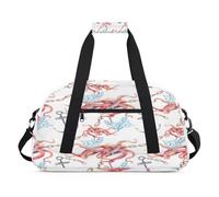 Bolsa deportiva de lona para niños, niñas, niños, mujeres y hombres, 24 L, bolsa de fin de semana, bolsa de noche, bolsa de viaje, gimnasio, baile, diseño de ancla de pulpo, color, 24 L, Organizador