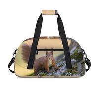 Bolsa deportiva de lona para niños, niñas, niños, mujeres y hombres, 24 L, bolsa de fin de semana, bolsa de noche, bolsa de viaje, gimnasio, baile, divertido animal ardilla, color, 24 L, Organizador