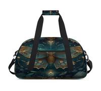 Bolsa deportiva de lona para niños, niñas, niños, mujeres y hombres, 24 L, bolsa de fin de semana, bolsa de viaje, gimnasio, baile, bolsa de viaje, gimnasio, baile, flores étnicas misteriosas,