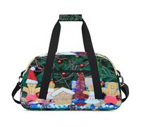 Bolsa deportiva de lona para niños, niñas, niños, mujeres y hombres, 24 L, bolsa de fin de semana, bolsa de viaje, gimnasio, baile, bonito pan de jengibre de Navidad, color, 24 L, Organizador de