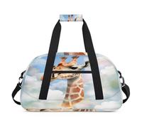Bolsa deportiva de lona para niños, niñas, niños, mujeres y hombres, 24 L, bolsa de fin de semana, bolsa de noche, bolsa de viaje, gimnasio, baile, jirafa divertida, color, 24 L, Organizador de bolsas