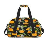 Bolsa deportiva de lona para niños, niñas, niños, mujeres y hombres, 24 L, para fin de semana, para la noche, viajes, gimnasio, baile, flores y hojas de limón, color, 24 L, Organizador de bolsas