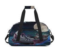 Bolsa deportiva de lona para niños, niñas, niños, mujeres y hombres, 24 L, para fin de semana, para la noche, viajes, gimnasio, baile, barco, pulpo, calavera, esqueleto, color, 24 L, Organizador de