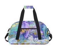 Bolsa deportiva de lona para niños, niñas, niños, mujeres y hombres, 24 litros, bolsa de fin de semana, bolsa de viaje, gimnasio, baile, arte colorido de mármol, color, 24 L, Organizador de bolsas