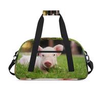 Bolsa deportiva de lona para niños, niñas, niños, mujeres y hombres, 24 litros, bolsa de fin de semana, bolsa de viaje, gimnasio, baile, lindo animal de cerdo, color, 24 L, Organizador de bolsas