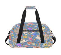 Bolsa deportiva de lona para niños, niñas, niños, mujeres y hombres, 24 litros, bolsa de fin de semana, bolsa de viaje, gimnasio, baile, lindo erizo de flores, color, 24 L, Organizador de bolsas