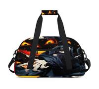 Bolsa deportiva de lona para niños, niñas, niños, mujeres y hombres, 24 litros, bolsa de fin de semana, bolsa de viaje, gimnasio, baile, Halloween, murciélago, fantasmas, calavera, color, 24 L,