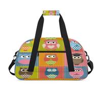 Bolsa deportiva de lona para niños, niñas, niños, mujeres y hombres, 24 litros, bolsa de fin de semana, bolsa de viaje, gimnasio, baile, lindo animal búho pájaro, color, 24 L, Organizador de bolsas