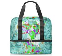 Bolsa deportiva de mármol de color para mujeres, hombres, niños, Kirls Skull Tree Art Marble Weekend Overnight Bags Wet Seperated 21 L Tote Bag for Travel Gym Yoga, color, 21L, Organizador de bolsas