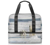 Bolsa deportiva de oso polar para mujeres, hombres, niños, Kirls Cute Bear Weekend Overnight Bags Wet Seperated 21 L Tote Bag for Travel Gym Yoga, color, 21L, Organizador de bolsas