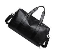 Bolsa deportiva de piel sintética de 15 y 18 pulgadas para hombre, bolsa de lona de viaje de 16 pulgadas, 25 L, bolsa de lona con compartimento para zapatos (25 L, negro), Black