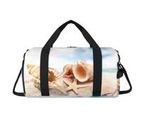 Bolsa deportiva de playa con compartimento para zapatos, conchas marinas, para fin de semana, viajes, gimnasio, organizador de equipaje, para mujeres, hombres, niños y niñas