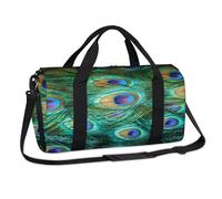 Bolsa deportiva de plumas de pavo real, bolsa de viaje para el fin de semana, bolsa de viaje casual, bolsa de viaje para gimnasio, bolsa de lona para niños, niñas, niños, mujeres y hombres