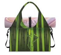 Bolsa deportiva de rana de bambú con compartimento para zapatos, divertida rana de fin de semana, bolsa de equipaje para gimnasio, yoga, viajes, color, L, Bolsa de viaje