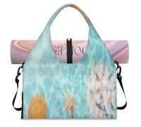 Bolsa deportiva de verano con diseño de estrella de mar y conchas marinas con compartimento para zapatos, playa, fin de semana, bolsa de equipaje para gimnasio, yoga, viajes, color, L, Bolsa de viaje