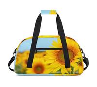 Bolsa deportiva de verano con girasoles para mujeres y hombres, girasoles florales de 24 L, bolsa de fin de semana, bolsa de viaje, gimnasio, para niños y niñas, color, 24 L, Organizador de bolsas