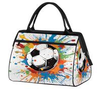 Bolsa deportiva de viaje con balón de fútbol colorido para mujeres y hombres, bolsa de lona impermeable de gran capacidad, bolsa de transporte para gimnasio, viajes, actividades al aire libre