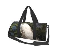 Bolsa deportiva de viaje con compartimento para zapatos, ligera, para fin de semana, color blanco, pavo real, yoga, gimnasio, deportes, para hombres y mujeres