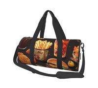 Bolsa deportiva de viaje con compartimento para zapatos, ligera, para fin de semana, pierna de pollo, hamburguesa, bebida, yoga, gimnasio, deportes, para hombres y mujeres