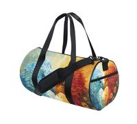 Bolsa deportiva de viaje para gimnasio, bolsa de equipaje, azul, rojo, cara de águila, girasol, para fin de semana, deportes, vacaciones, baile, multicolor