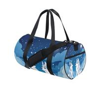 Bolsa deportiva de viaje para gimnasio, bolsa de equipaje, color blanco, husky siberiano, para fin de semana, deportes, vacaciones, baile