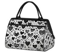 Bolsa deportiva de viaje para gimnasio, bolsa de viaje con divertido patrón de anales hipster, diseño de gatito encantador, impermeable, bolsa de mano para hombre y mujer