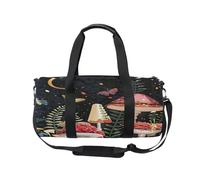 Bolsa deportiva de viaje para gimnasio, diseño de hongos rojos, luna, para mujeres y hombres, diseño de hongos y flores, para gimnasia, baile, fin de semana, bolsa de noche, fitness, entrenamiento