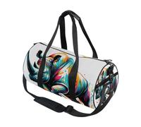 Bolsa deportiva de viaje para gimnasio, equipaje multicolor con rinoceronte para hombres y mujeres, Rinoceronte multicolor, Talla única